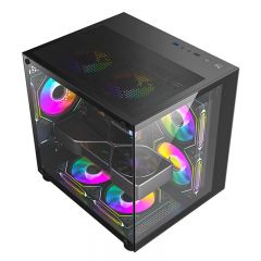 亚马逊跨境棱镜mini电脑机箱 台式机钢化玻璃侧透电竞游戏水冷主